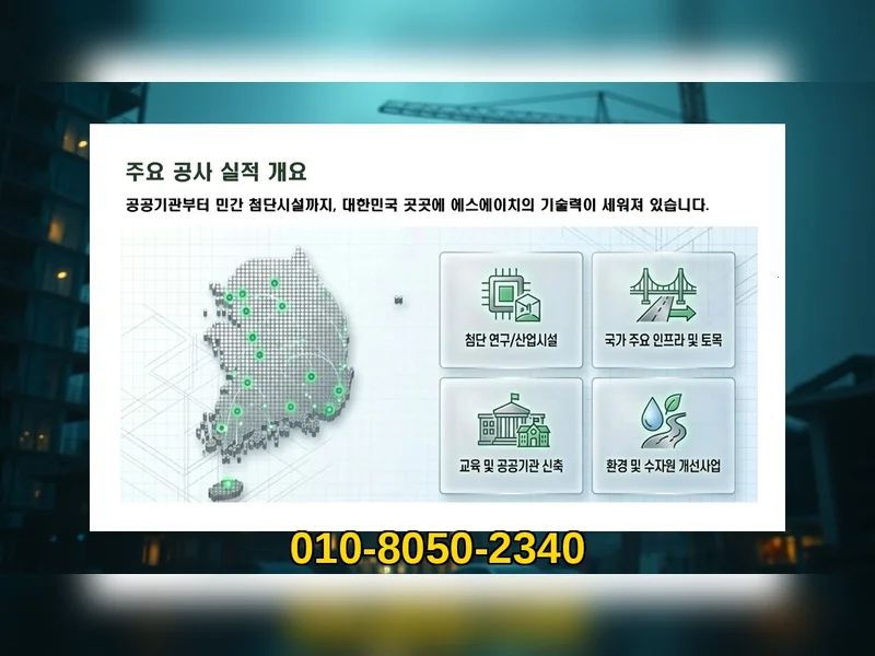 전국 건축비 첨단 공정 - 에스에이치건설